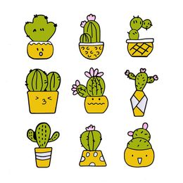 Cactus Plants brooch Cute Anime Movies Games Hard Enamel Pins Collect Metal Cartoon Brooch Backpack Hat Bag Collar Lapel Badges