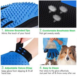 For Cats Glove Pet Grooming Brush Comb Cat Hackle Pet Deshedding Brush Glove for Animal Dog Pet Hair Gloves for Cat Dog Grooming