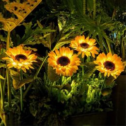 LED Solar Sunflower Lights Ip65 Waterproof Outdoor Landscape Lamp For Courtyard/villa/garden Decor Dropshipping