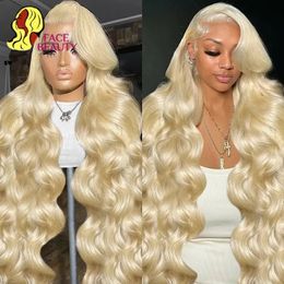 613 Lace Frontal 13x6 13x4 360 Blonde Body Wave Front Preplucked Brazilian Human Hair 30 32 38 Inch 240401