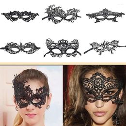 Party Supplies Black Mask For Women Hollow Lace Masquerade Blindfold Face Masks Princess Prom Props Costume Graduation K1H5