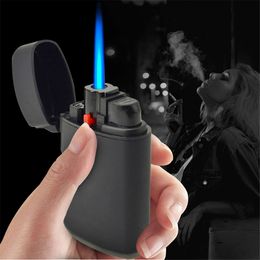 New Windproof Blue Flame Butane Without Gas Cigar Lighter Refillable Portable Turbo Torch Gun Lighter Men's Gadget