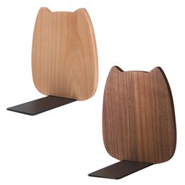 Tabletop Magazine Holder for Cat Bookend Wooden Book Stopper Room Ornemants for Shelf Desk 4.5''L x 3.9''for 69HA