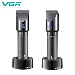 Clippers VGR Hair Clipper Professional Hair Trimmer Hair Cutting Machine Cordless Barber Rechargeable Trimmer for Men LED Display V698
