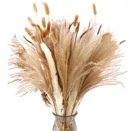 Decorative Flowers 120Pcs Fluffy Pampas Dried Bouquet For Wedding Ramadan Decoration Dining Home Table Decor Accessories Artificial Plants