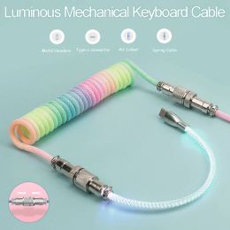 Accessories RGB Keyboard Cable Dazzling Glowing Gaming Mechanical Keyboard Navigation Plug Cable Glowing Data Cord Colourful Data Cable