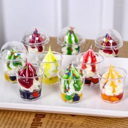 Decorative Flowers 5cmX3.5cm Simulation Cream Ice Cup Model PVC Soft Glue Mini Props Candy Of Fruit Fake DECOR