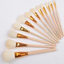 Soft Wool Paint Brushes Wooden Handle for Pottery Ceramic Painting Oil Acrylic Watercolour Drawing Craft DIY Art Supplies