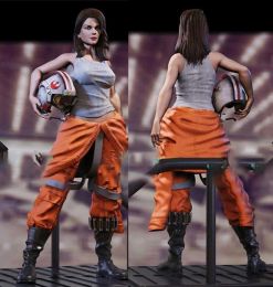 Photography 1/24 75mm 1/18 100mm Resin Model The Female Pilot 3D Printing Figure Unpaint No Colour RW245