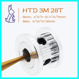 28Teeth HTD 3M Timing Pulley Bore 4/5/6-12/14/15mm For Width 6/10/15/20mm 3M 28T Pulley HTD3M Pulleys 28 Teeth Synchronous Wheel