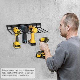 Heavy Duty Floating Power Tools Organizer Wall Mounted Storage Rack Space Saving Drill Metal Tool Shelf for Home Garage Workshop