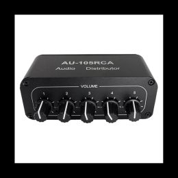 Amplifier 5CH Audio Distributor Stereo Audio Mixer 1 Input 5 Output RCA Splitter for Power Amplifier Active Audio