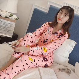 Home Clothing Women's Pyjamas Set Nightwear&Nightpants Autumn Female Bear Print Sleep Wear