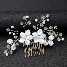 Pearl Flower Rhinestone Hairpins For Women Bridal Wedding Hair Combs Jewellery Hair Accessories