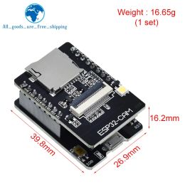 TZT ESP32-CAM-MB WIFI ESP32 CAM Bluetooth Development Board with OV2640 Camera MICRO USB to Serial Port CH340G Nodemcu