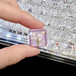 Accessories Purple Lovely Flower Keycap OEM Cherry Profile Lily of the valley Handmade ESC Key Cap Cute Gift for Mechanical Keyboard