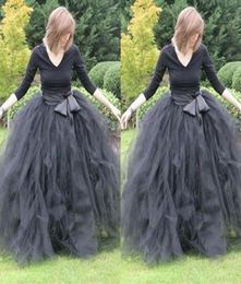 Floor Length Ball Gown Skirts For Women Ruffled Tulle Long Skirt Adult Women Tutu Skirts Lady Homecoming Dresses With Sashes Under2715500