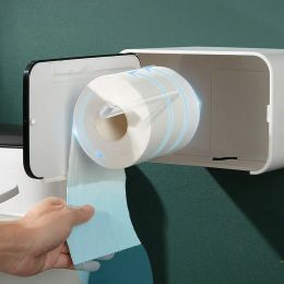 Wall Mounted Toilet Paper Holder Waterproof Tissue Box With Drawer Plastic Bathroom Storage Rack Home Toilet Roll Holder