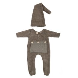 2 Pcs Newborn Photography Props Crochet Outfit Baby Romper Hat Set Infants Photo Shooting Beanies Jumpsuit Bodysuit Clothing