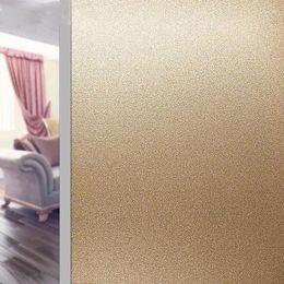 Window Stickers Gold Frosted Glass Sticker Film Privacy Glue-free Office Bathroom Bedroom Shop Static Cling DIY Decorative 45/60/90 500cm