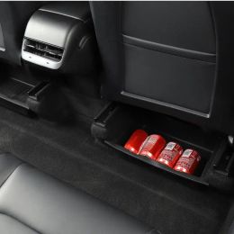 Under Seat Storage Box Suitable for Tesla Model Y Organiser Felt Texture TPE Storage Under the Case Auto Parts