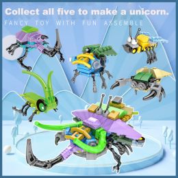 10 in 1 Mini Insect Series Building Block Butterflies Moth Mosquito Dragonfly Beetles Bees Fly Grasshopper Bricks Toys