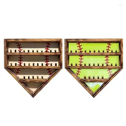 Decorative Plates Baseball Storage Box Large Capacity Wooden Softball Support Rustic Display Tray Room Decor For Boys