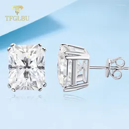 Stud Earrings TFGLBU Elegant 8 10mm 8CTTW Radiant Cut Moissanite For Women Wedding Shine Diamond Solid 925 Silver Jewellery