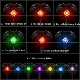 Bicycle Lights Colourful Rear Light Brake Sensor LED Taillight Road MTB Bike Flash Lamp USB Rechargeable Cycling Accessories