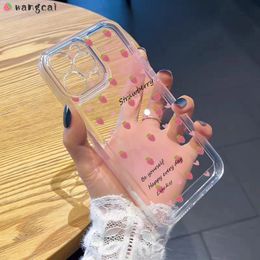 For Vivo Y21 Y21s Y21a Y21e Y21t Y20 Y20s Y20i Y20a Phone Case Cherry Strawberry Fruit Pink Gradient Clear Soft Cover