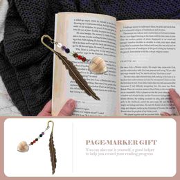 Bookmark Plume Shaped Elegant Bag Ornament Souvenir Colorful Stone Page-marker Metal Bookmarks for Women Vintage Decor