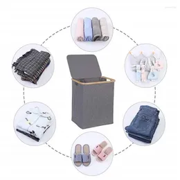 Laundry Bags Waterproof Foldable Basket With Lid Handle Large Bamboo Dirty Clothes/Toys/Debris Multifunctional Storage Organise