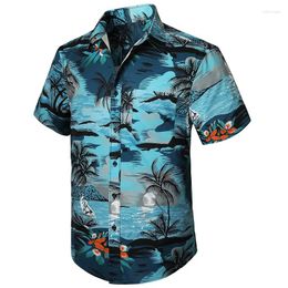 Men's Casual Shirts Tropical Floral For Men Clothing 3D Printing Hawaiian Vacation Shirt Short Sleeve Y2k Tops Vintage Clothes Lapel Blouse