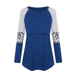 Casual Leopard Print Women Long Sleeve Maternity Tops Breastfeeding Tops Ladies T-Shirt Loose Pregnancy Loose Clothes T Shirt