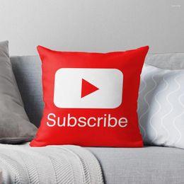 Pillow You Tube Subscribe Play Button Videos VLoggers Live Stream Throw Rectangular Cover