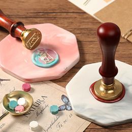 2022 Wax Sea Stamps Retro Happy Birthday Antique Wooden Sealing Scrapbooking Sollos stempel Craft DIY Wedding Invitations Tools