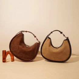 High Quality Patchwork Plush Genuine Leather Women Tote Handbag Vintage Saddle Shoulder Underarm Bag for Female Crossbody Bag