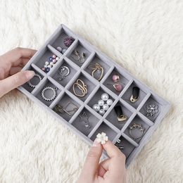 Soft Velvet Stackable Jewelry Tray Case Box Portable Jewellery Organizer Dropship Ring Earrings Necklace Display Holder Storage