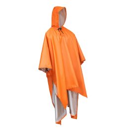 Hooded Wet Weather Rain Poncho Shelter Reusable Rain Cape Coat Raincoat Tarp Waterproof for Adult Unisex Outdoor Hiking Camping