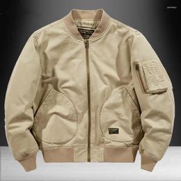 Men's Jackets 2024 Spring Autumn Fashion Bomber Pilot Jacket High Street Loose Big Size Cotton Workwear Coat Men With Zipper Q620