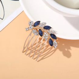New Crystal Hair Combs Hairpins Wedding Hair Accessories Leaf Hair Clips for Women Girls Hair Jewellery Rhinestone Headpiece