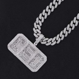 Bling 10mm Cuban Chain D Colour Diamonds 925 Silver CEO Tag Necklace