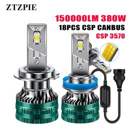 ZTZPIE 6000K HB3 HB4 9005 9006 H1 H7 H4 H11 Lupa Bulb Canbus Led Lamp CSP 3570 High Power Car Headlight Fog Light 380W 150000LM