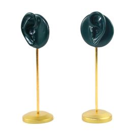 Durable Earring Display Stands Human Ear Model Stud Holder Soft Silicone Round Base Birthday Mannequin Stand Earrings Organiser