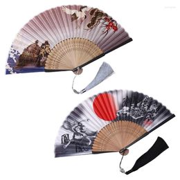 Decorative Figurines Vintage Folding Fan Chinese Japanese Bamboo Hand Fans For Women Girls Performances Dance Decorations Music Festival