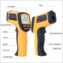 RZ Infrared Thermometer Non-Contact Temperature Meter Gun Handheld Digital LCD Industrial Outdoor Laser Pyrometer IR Thermometer