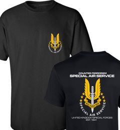 WholeSAS SPECIAL AIR SERVICE BRITISH ARMY UNITED KINGDOM SPECIAL FORCE SNIPER MEN039S T SHIRT BOTH SIDES PRINTED COTTON BA1690288