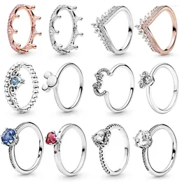 Cluster Rings Ring Mouse Heart Colorful Jewelry Crown For Women Fashion Love Gift Fit Daily Wear Simple Style Party