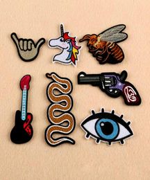 GPS48 Multicolorl Embroidery Patches bee Iron On Patch unicornsnakebeeeye Badge Applique Craft Clothes Accessories for cloth1277303