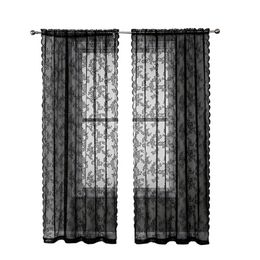 Attractive Window Drape Tear Resistant Sheer Curtain Good Air Permeability Decorative Dining Room Bathroom Lace Sheer Curtain